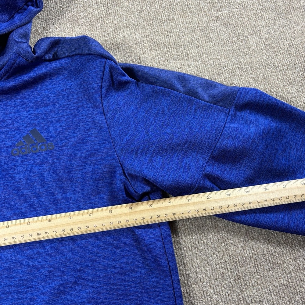 Adidas Mens Medium Blue Full Zip Hoodie Climalite Athletic Jacket - Picture 5 of 5